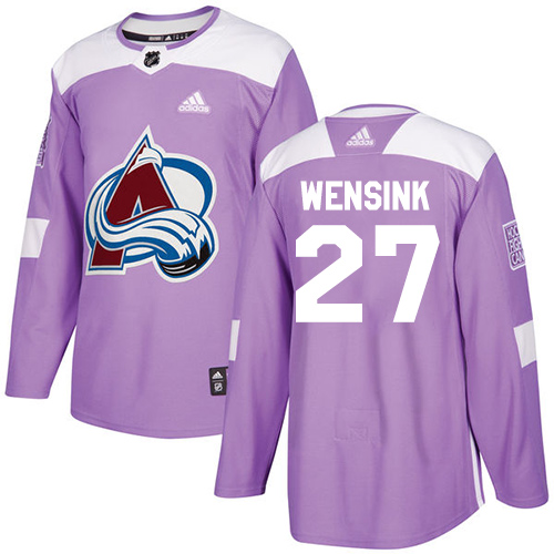 Adidas Avalanche #27 John Wensink Purple Authentic Fights Cancer Stitched NHL Jersey